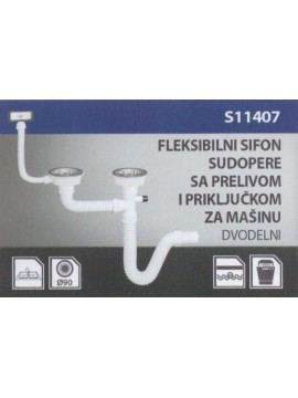sifon za dvodelnu sudoperu S11407 fi115 Texo